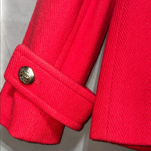 Talbots Red Pea Coat with Double Breasted Design - Picture 8 of 16